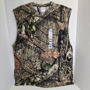 Mossy Oak Sleeveless Camo Tee Shirt Mens XL  Branches Camouflage Oak Leaf New